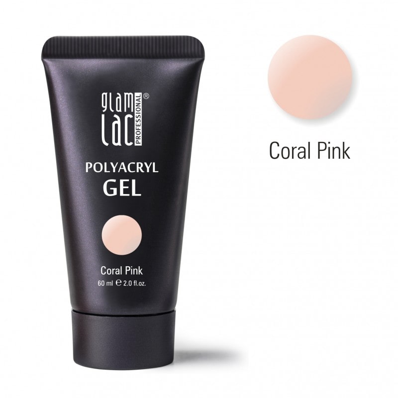 GlamLac Polygel for nail extension and strengthening 60 ml, CORAL PINK