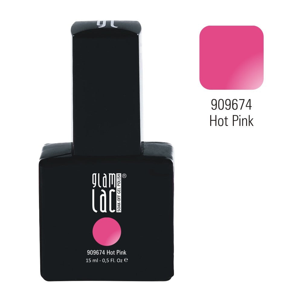 GlamLac UV/LED gel nail polish 15 ml, HOT PINK