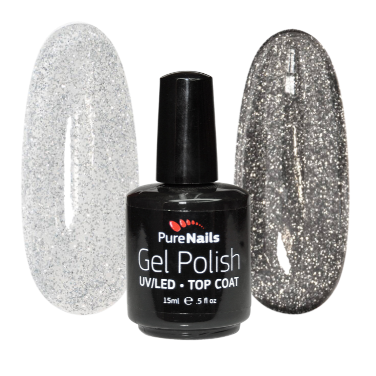 BIS Pure Nails flashing lights TOP NO WIPE, silver