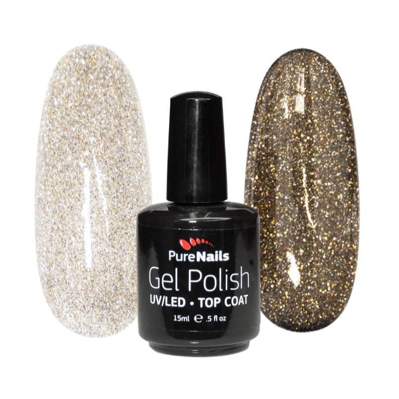 BIS Pure Nails flashing lights TOP NO WIPE, gold