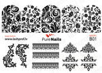 BIS Pure Nails  slider nail design sticker decal BLACK LACE, B01