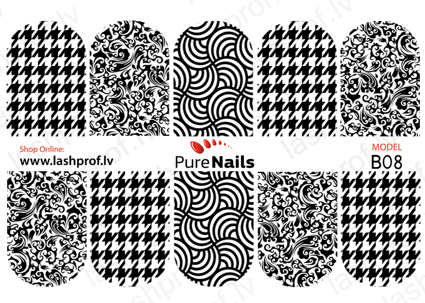 BIS Pure Nails slider nail sticker ultra thin B01-B17, CLASSIC