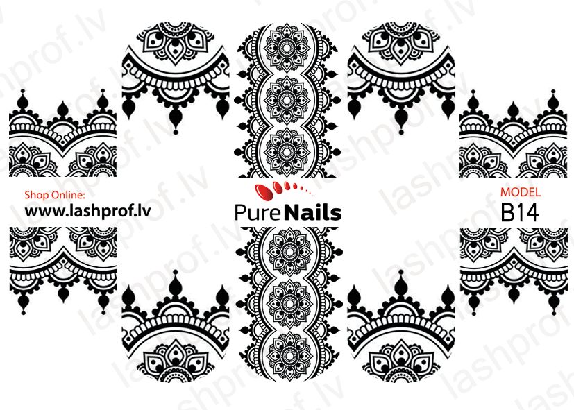 BIS Pure Nails nagu dizaina slaideri uzlīmes B01-B17