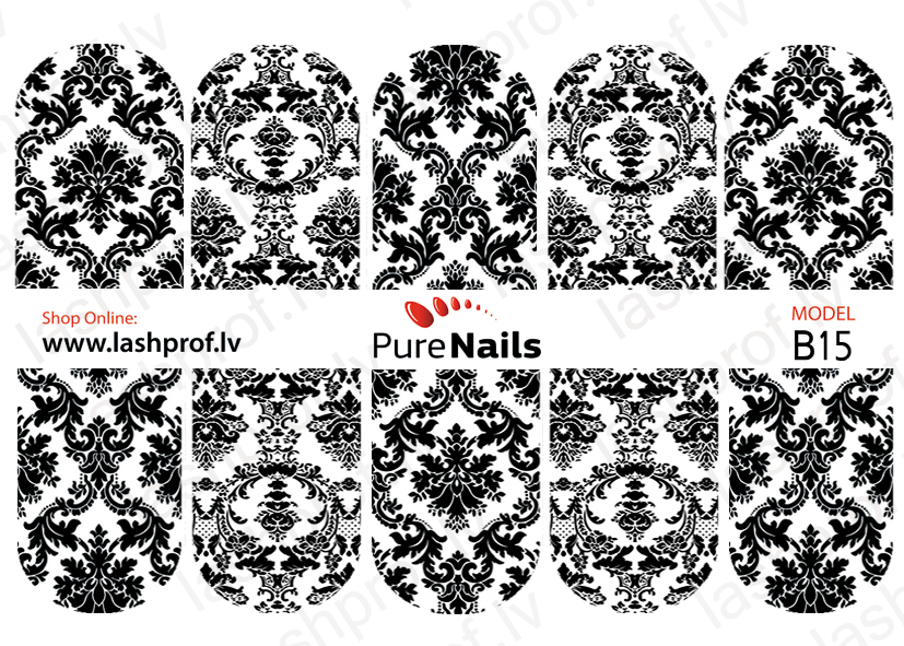 BIS Pure Nails nagu dizaina slaideri uzlīmes B01-B17