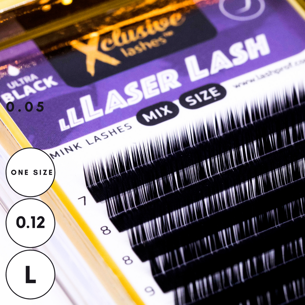 Xclusive Lashes Mink Laser ONE SIZE, L shape, 0.12 thickness