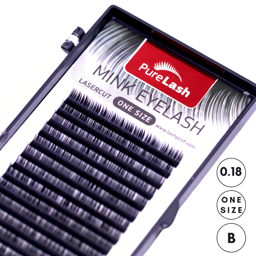 BIS Pure Lash mink eyelash extensions ONE size, B - 0.18-16 lines