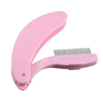 Foldable lash & brow comb PINK, with metal teeth