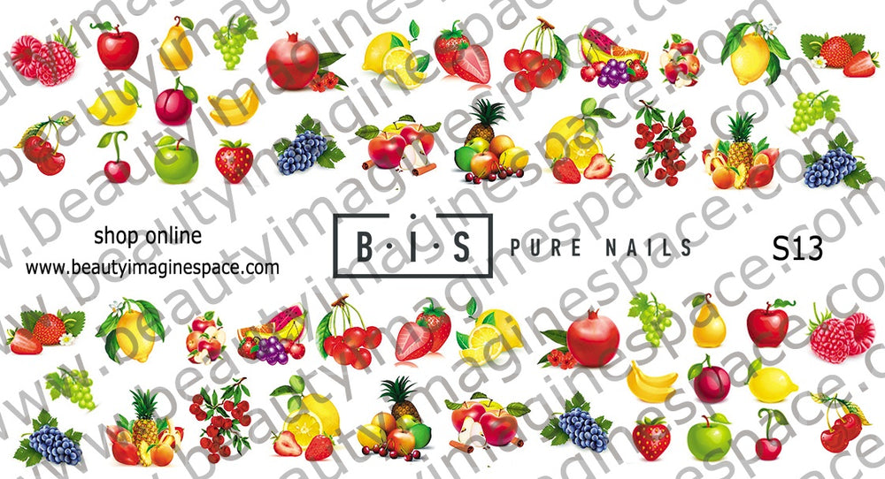 BIS Pure Nails water slider nail design sticker decal JUICY FRUIT, S13