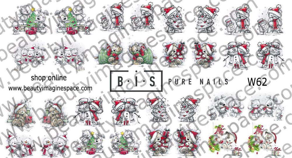 BIS Pure Nails slider nail design sticker decal CHRISTMAS W62