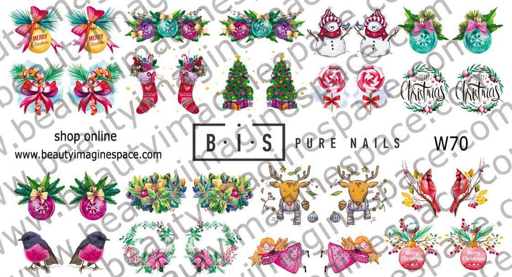 BIS Pure Nails slider nail design sticker decal CHRISTMAS W70