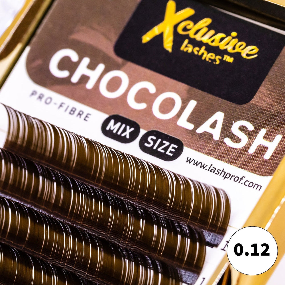 Xclusive Lashes šokolādes skropstas pieaudzēšanai MIX, 0.12-C