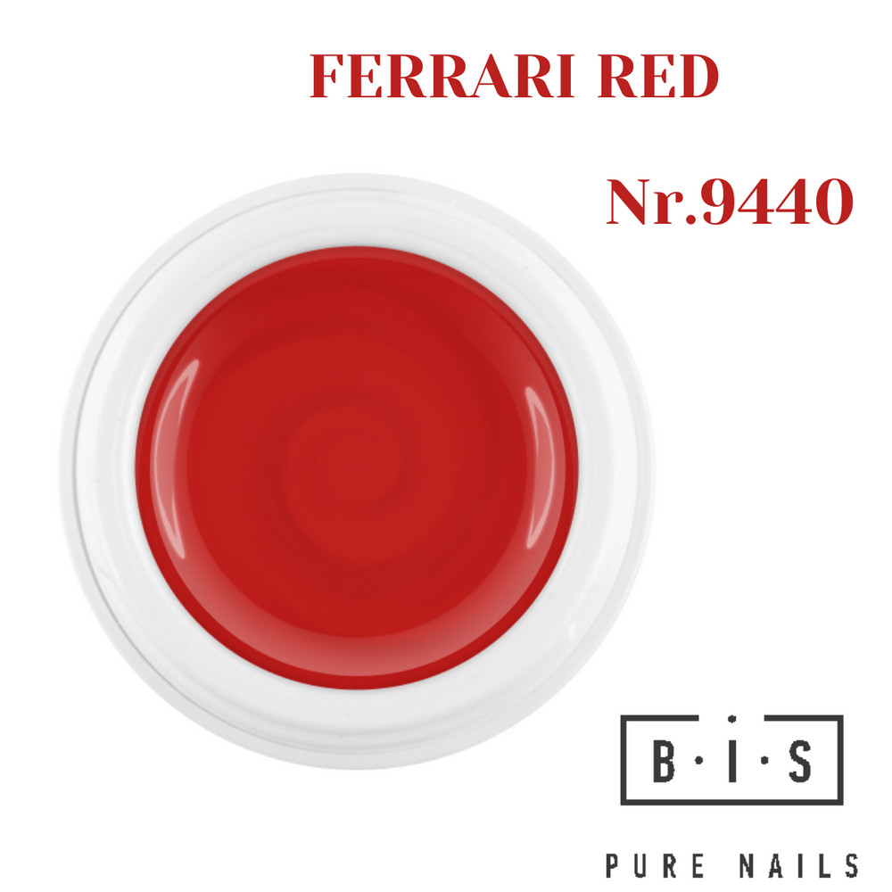 UV/LED krāsu gēls nagu pieaudzēšanai un modelēšanai FERRARI RED 9440, finālā izpārdošana!