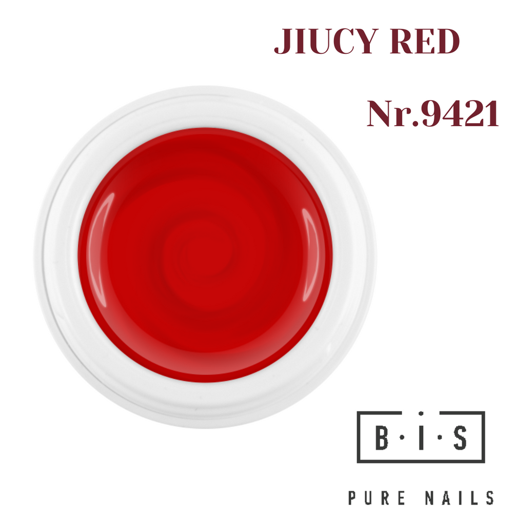 UV/LED krāsu gēls nagu pieaudzēšanai un modelēšanai JUICY RED 9421, finālā izpārdošana!