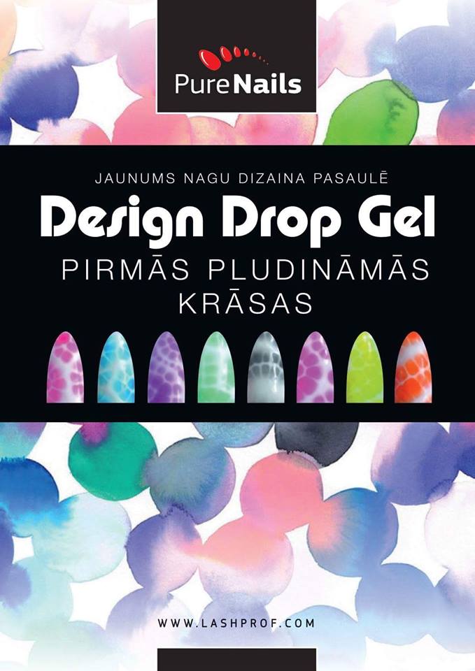 BIS Pure Nails ūdenskrāsas Design Drops BORDO bāze nagu dizaina akvareļtehnikai