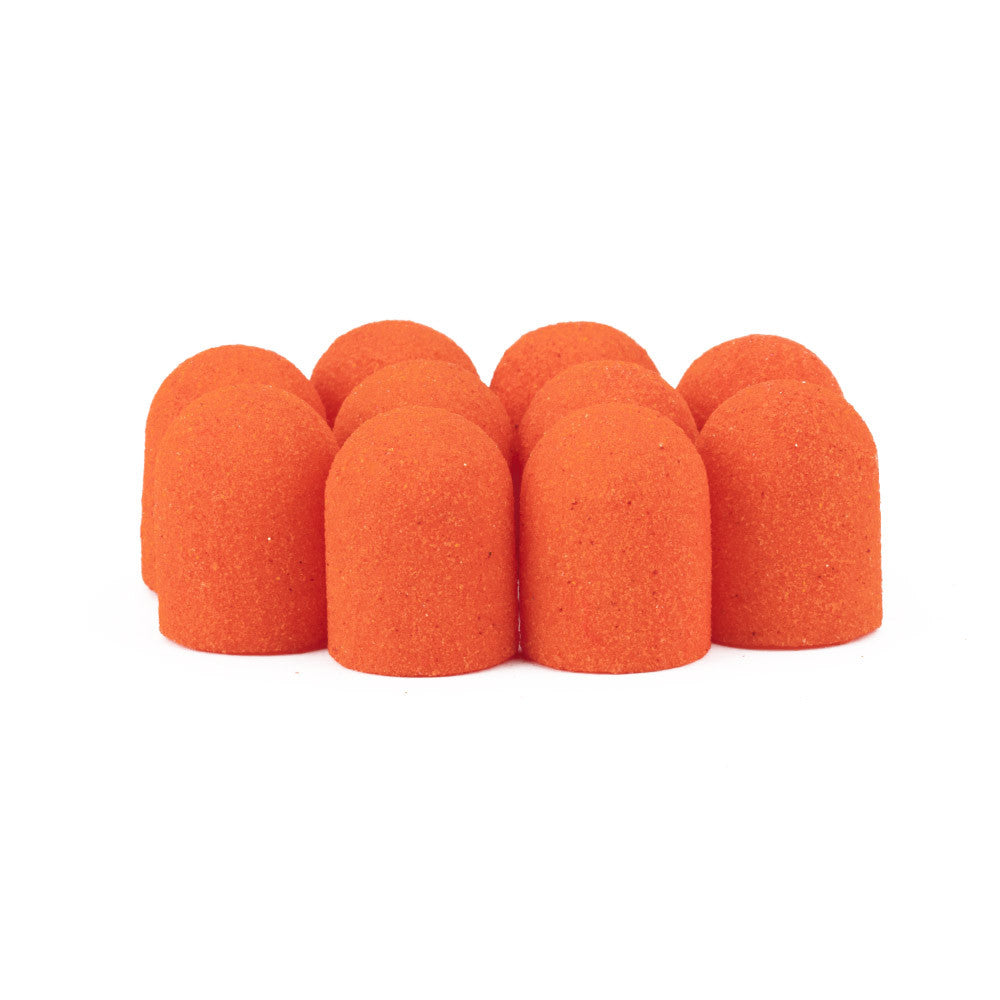 Abrasive caps for pedicure 13 mm ORANGE, differents grits