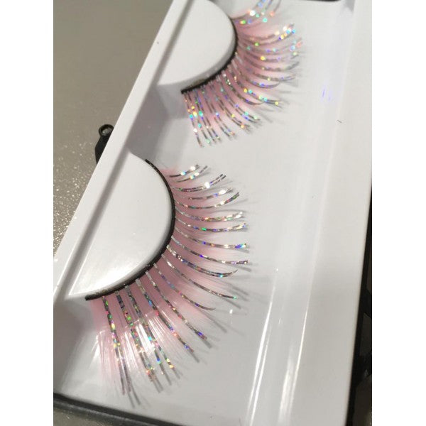 Party make-up strip lashes in line, pink with sparkles