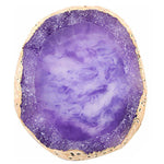 Agate stone glue pad purple ROUND, 70 mm