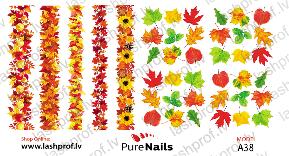 BIS Pure Nails  slider nail design sticker decal AUTUMN, A38