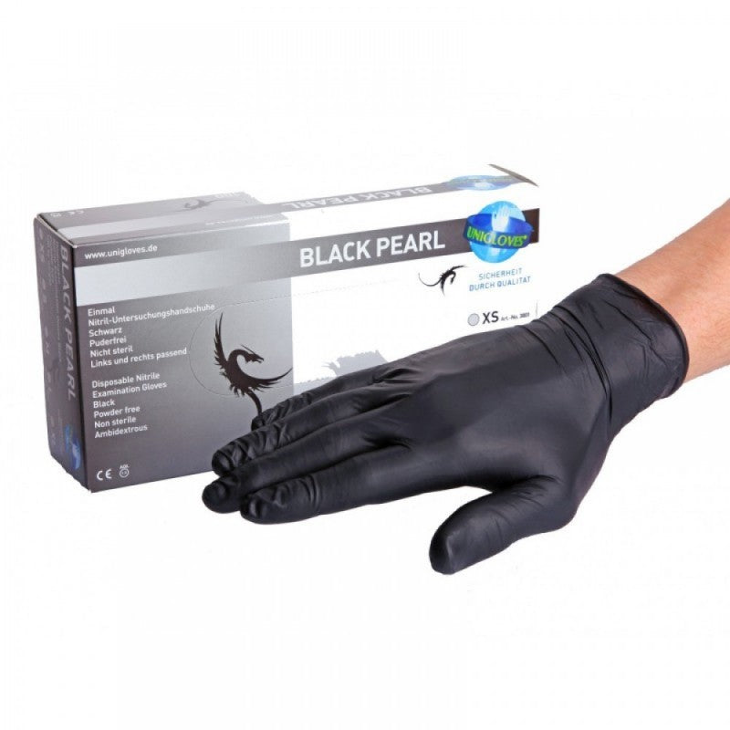 Unigloves nitrile gloves 2 pieces/1 pair XS, S, M or L, BLACK Pearl