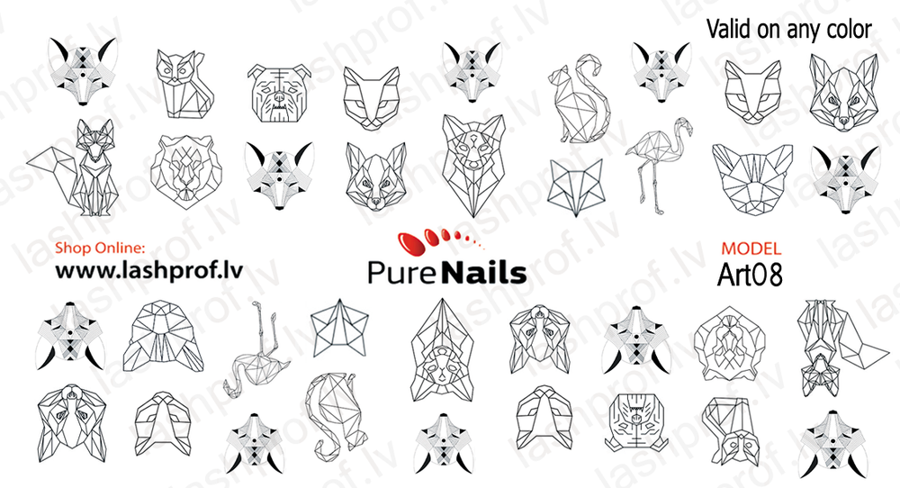 BIS Pure Nails nagu dizaina slaideri uzlīmes HIPSTERI, Art08 vai N25